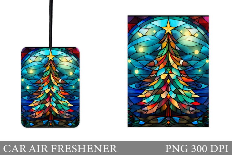 Christmas Tree Car Air Freshener Sublimation example image 1