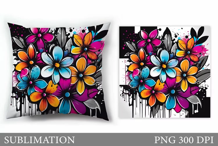 Flowers Sublimation. Flowers Pillow Sublimation