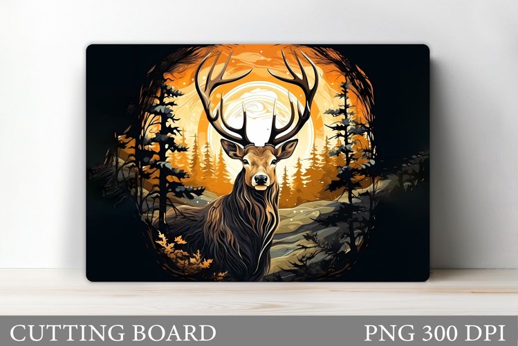 Deer Cutting Board Design. Deer Kitchen Cutting Board example image 1