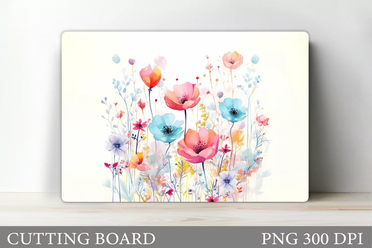 Flowers Cutting Board. Wildflowers Cutting Board Design
