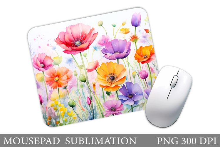 Wildflowers Mouse Pad. Flowers Mouse Pad Sublimation