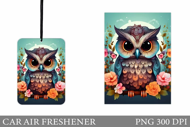 Owl Car Air Freshener. Car Air Freshener Sublimation