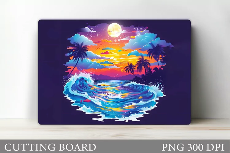 Sea Cutting Board Design. Sea Sublimation