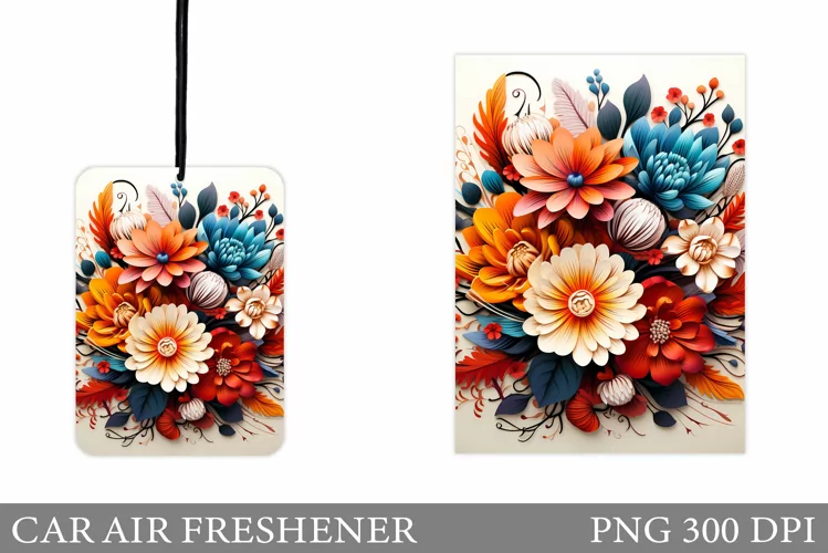 Flowers Car Air Freshener. Floral Car Air Freshener Design