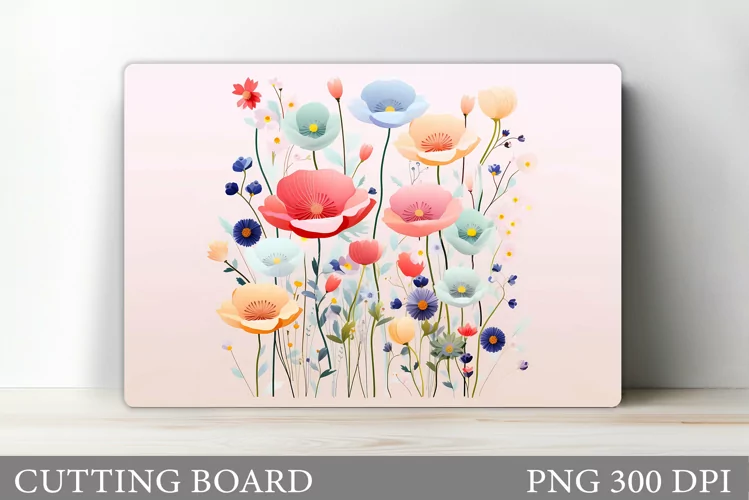 Wildflowers Cutting Board. Flowers Cutting Board Sublimation