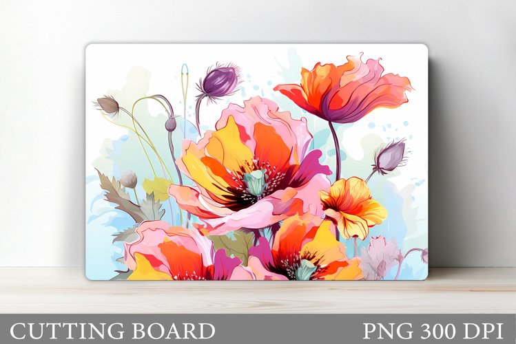 Wildflowers Cutting Board. Flowers Cutting Board Sublimation example image 1