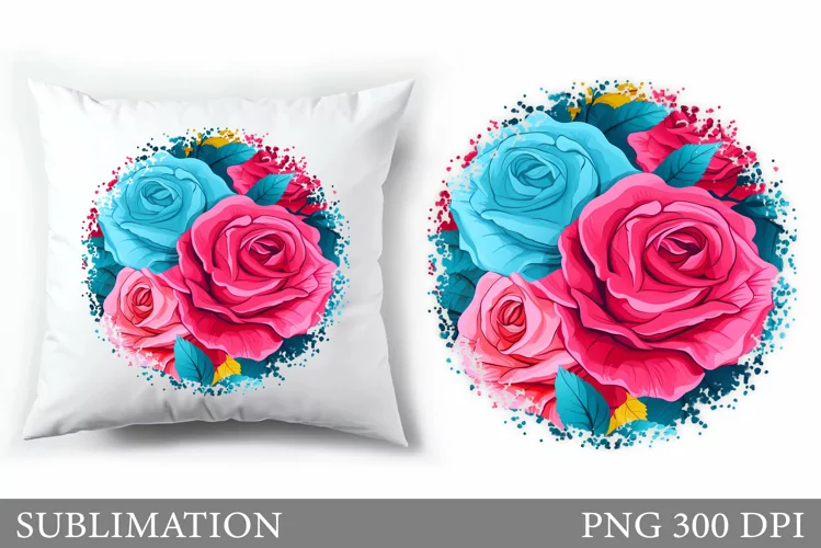 Roses Sublimation. Roses Pillow Sublimation