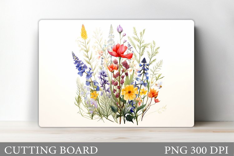 Wildflowers Cutting Board. Flowers Cutting Board Sublimation example image 1