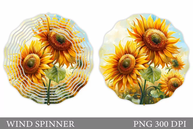 Sunflowers Wind Spinner. Flowers Wind Spinner Design