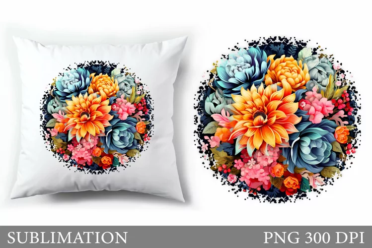 Flowers Sublimation. Flowers Pillow Sublimation