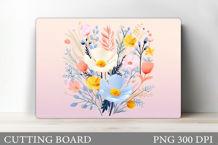 Wildflowers Cutting Board. Flowers Cutting Board Sublimation example image 1