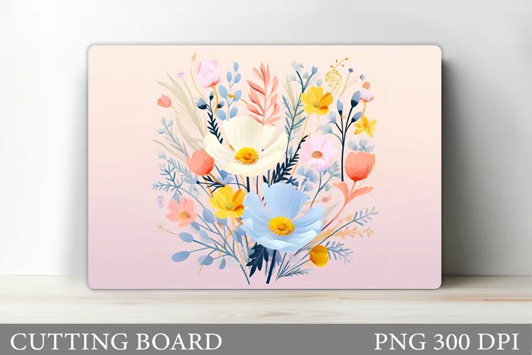 Wildflowers Cutting Board. Flowers Cutting Board Sublimation