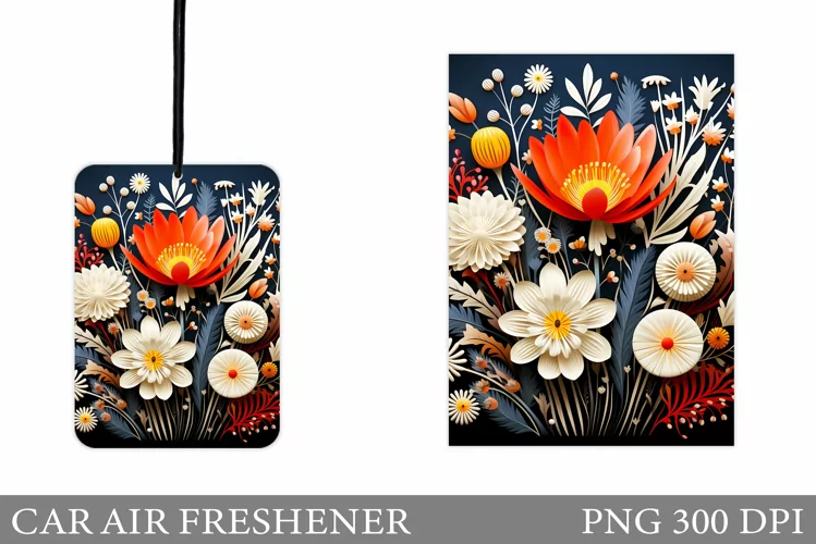 Flowers Car Air Freshener. Floral Car Air Freshener Design