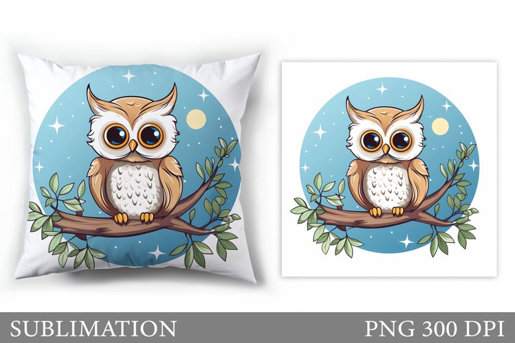 Cute Owl Pillow Sublimation. Owl Sublimation