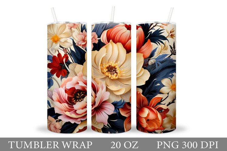 Floral Tumbler Design. Flowers Tumbler Sublimation