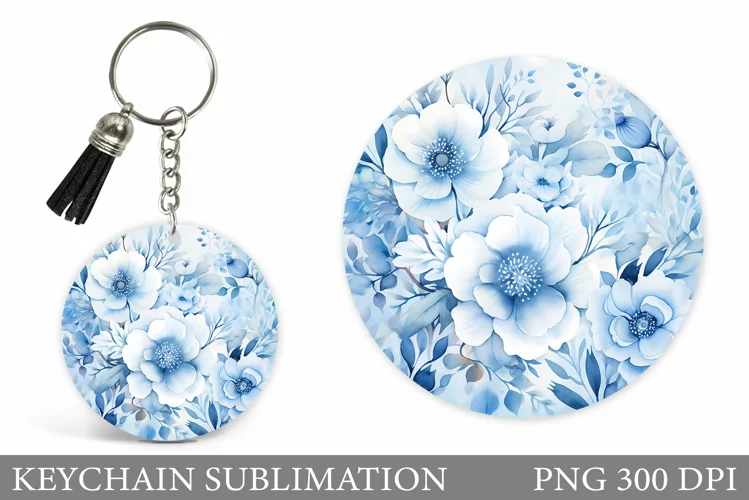 Flowers Keychain Sublimation. Flowers Keychain Design