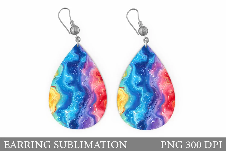 Abstract Earring Sublimation. Texture Earring Design
