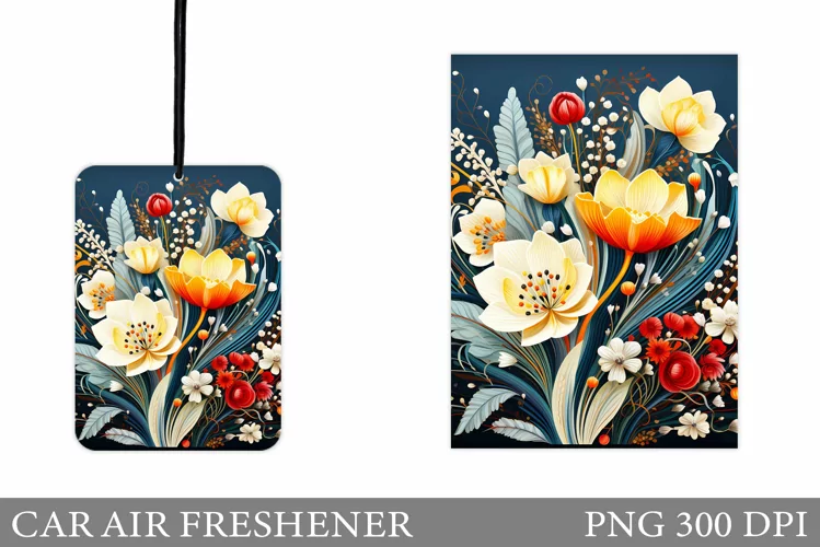 Flowers Car Air Freshener. Car Air Freshener Sublimation