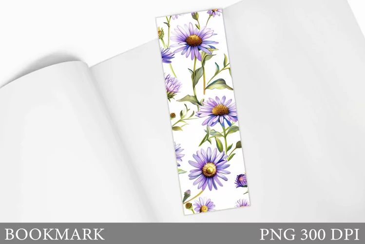 Floral Bookmark Design. Flowers Bookmark Sublimation