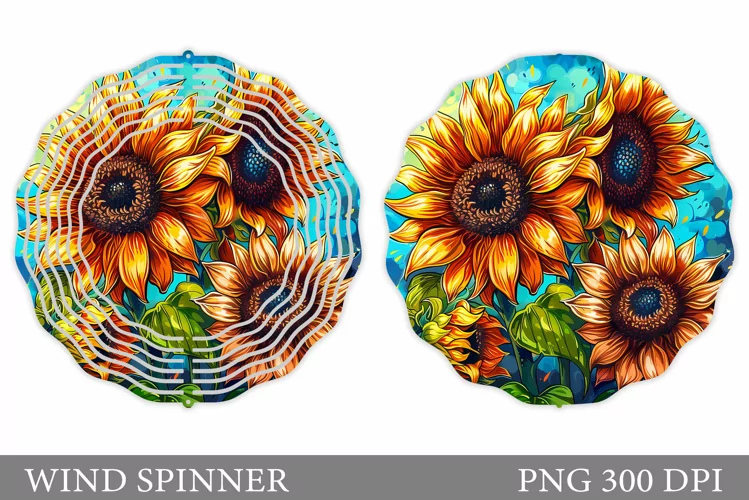 Sunflowers Wind Spinner. Flowers Wind Spinner Sublimation