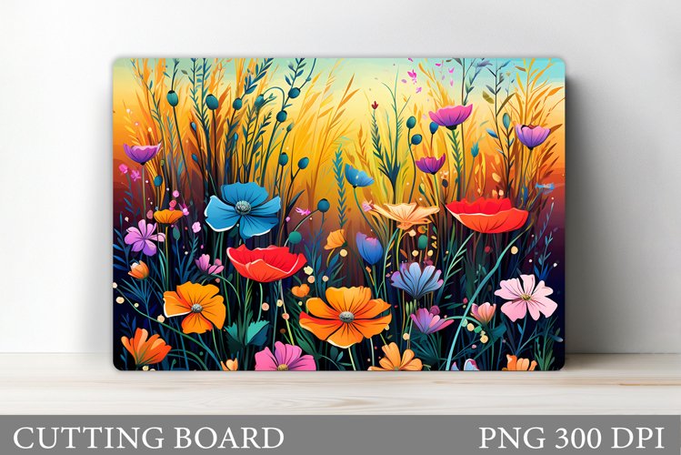 Flowers Cutting Board Design. Flowers Sublimation example image 1
