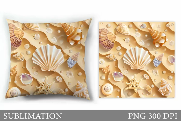 Seashell Pillow Sublimation. Seashell Sublimation