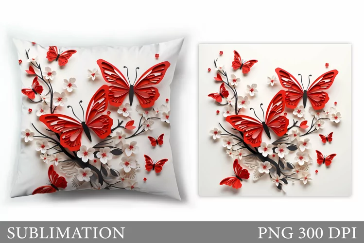 Butterflies Pillow Sublimation. Butterfly Sublimation