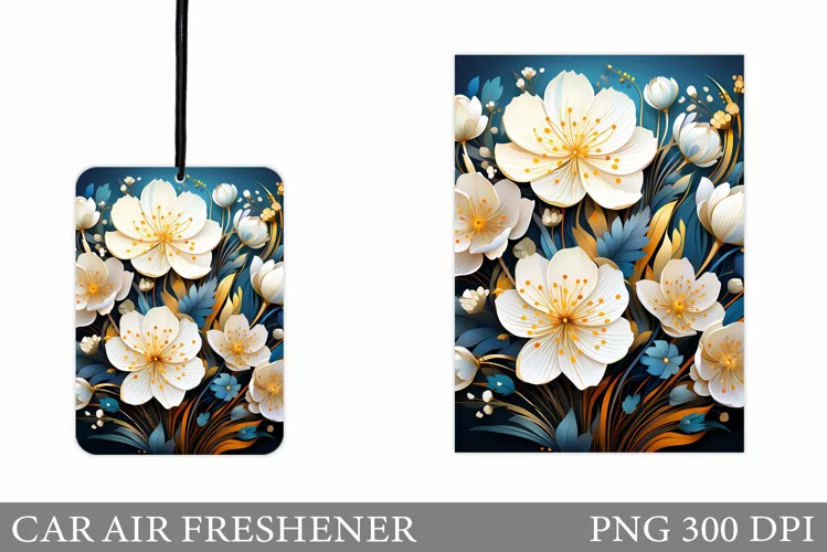 Floral Car Air Freshener. Flowers Car Air Freshener Design