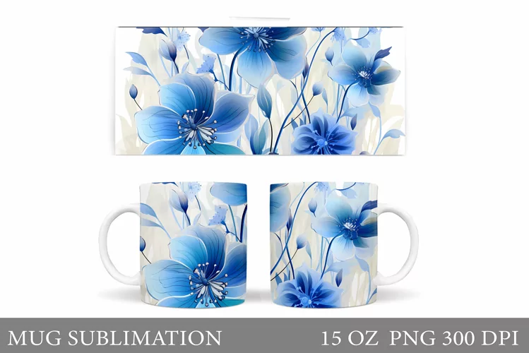 Flowers Mug Sublimation. Wildflowers Mug Design