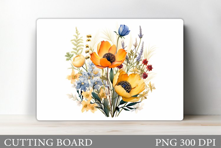 Flowers Cutting Board. Wildflowers Cutting Board Design example image 1