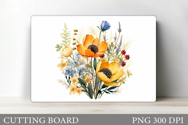 Flowers Cutting Board. Wildflowers Cutting Board Design