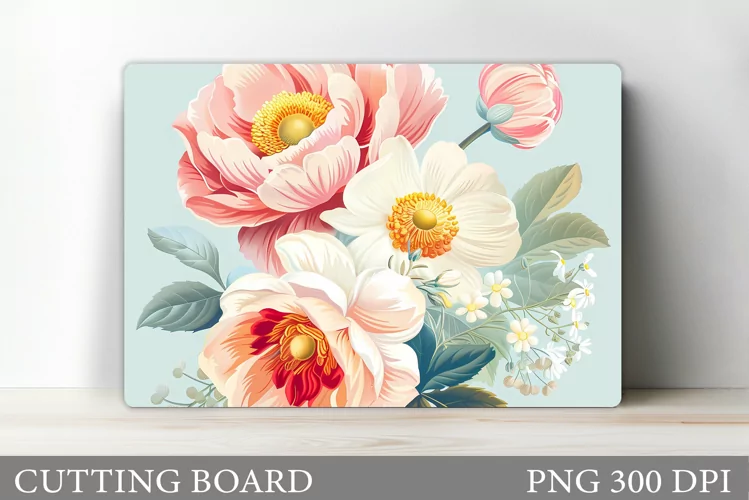 Flowers Cutting Board. Kitchen Cutting Board Sublimation