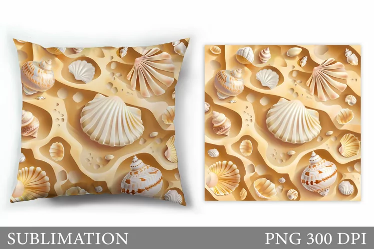 Seashell Pillow Sublimation. Seashell Sublimation