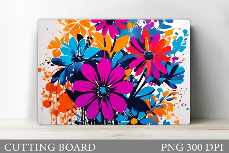 Flowers Cutting Board. Floral Cutting Board Design