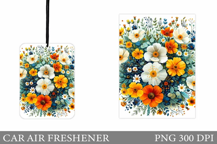 Flowers Car Air Freshener. Car Air Freshener Sublimation