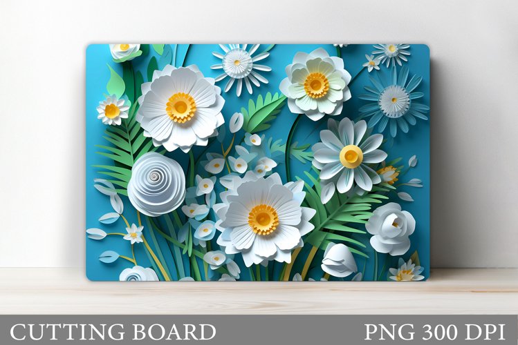 3D Flowers Cutting Board Design. Flowers Kitchen Cutting Boa example image 1