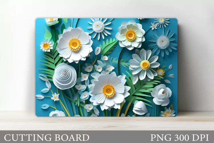 3D Flowers Cutting Board Design. Flowers Kitchen Cutting Boa