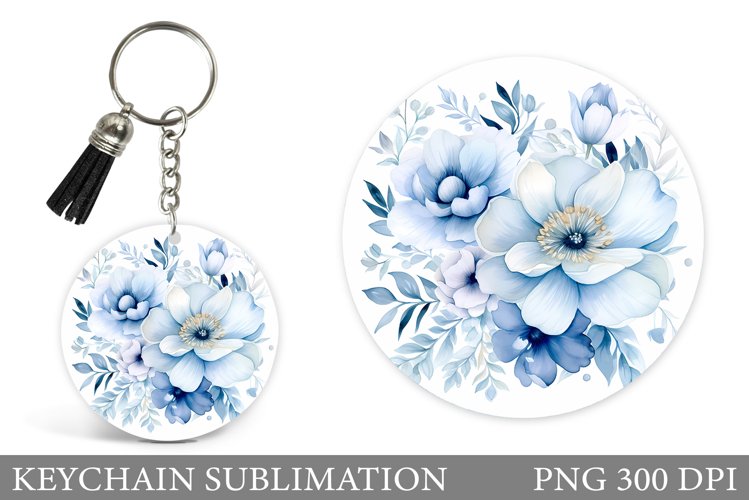 Flowers Keychain Sublimation. Summer Flowers Keychain Design