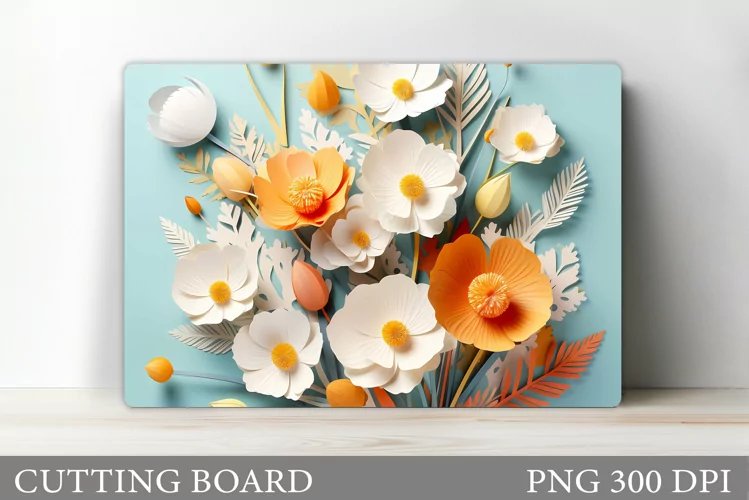 3D Flowers Cutting Board. Kitchen Cutting Board Sublimation