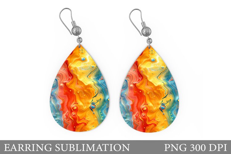 Abstract Teardrop Earring. Abstract Earring Sublimation