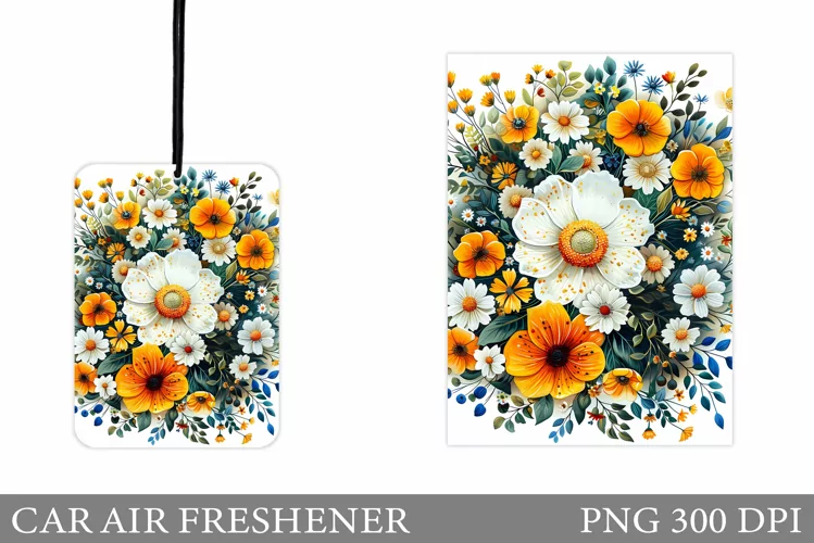 Floral Car Air Freshener. Flowers Car Air Freshener Design