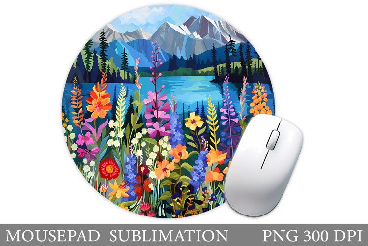 Wildflowers Mouse Pad. Flowers Mouse Pad Sublimation example image 1
