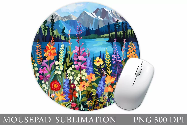 Wildflowers Mouse Pad. Flowers Mouse Pad Sublimation