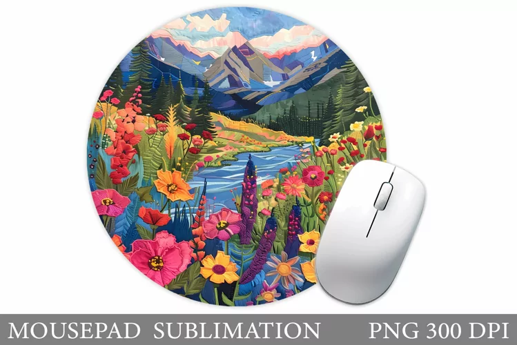 Wildflowers Mouse Pad. Flowers Mouse Pad Sublimation