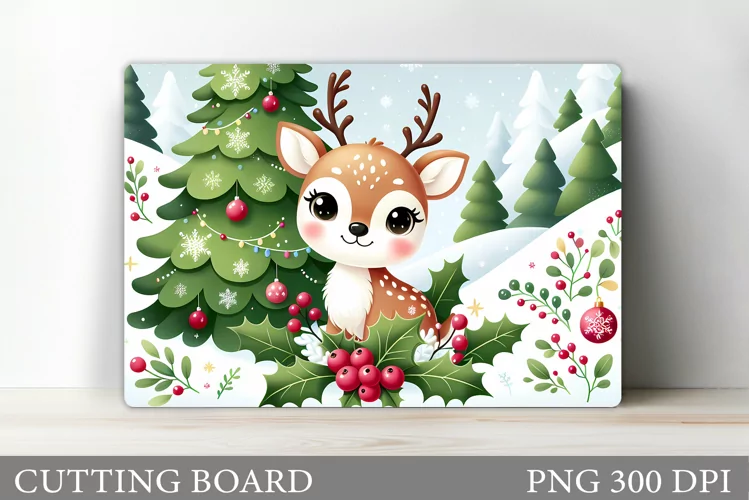 Christmas Deer Cutting Board. Christmas Cutting Board Design