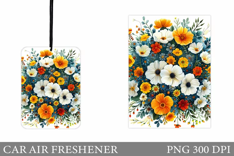 Flowers Car Air Freshener. Floral Car Air Freshener Design