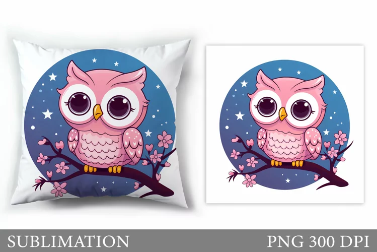 Cute Owl Pillow Sublimation. Owl Sublimation