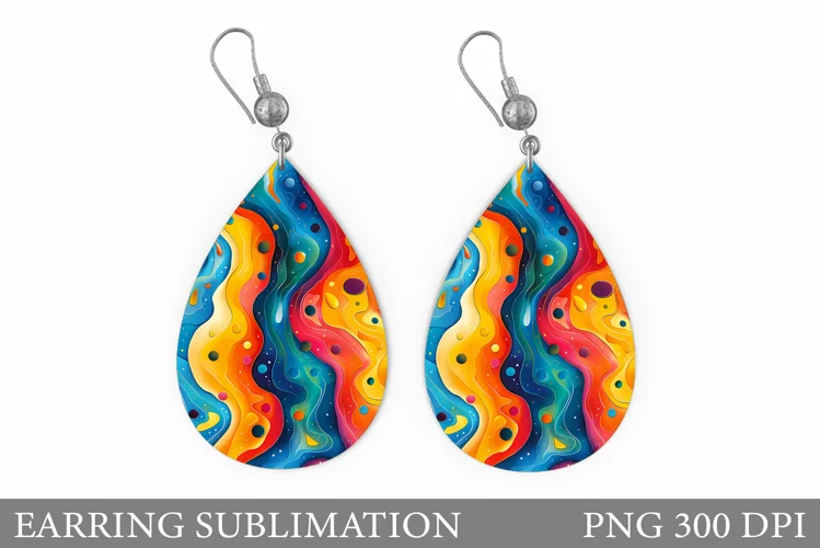 Abstract Teardrop Earring. Abstract Earring Sublimation