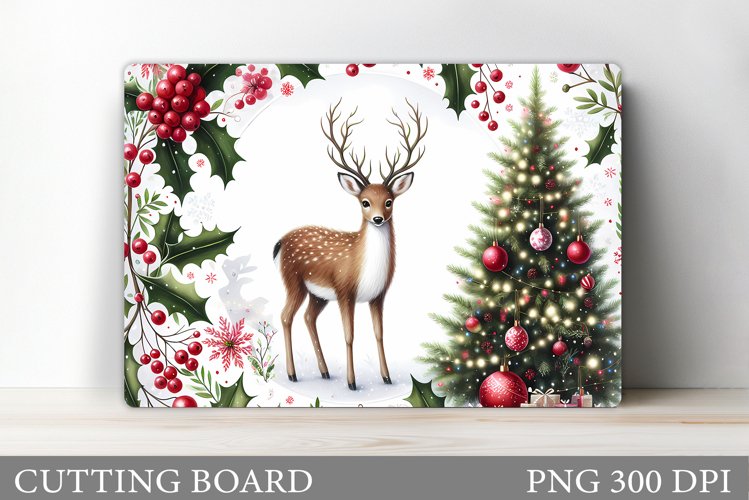 Christmas Deer Cutting Board. Christmas Cutting Board Design example image 1