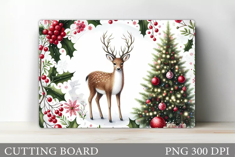 Christmas Deer Cutting Board. Christmas Cutting Board Design